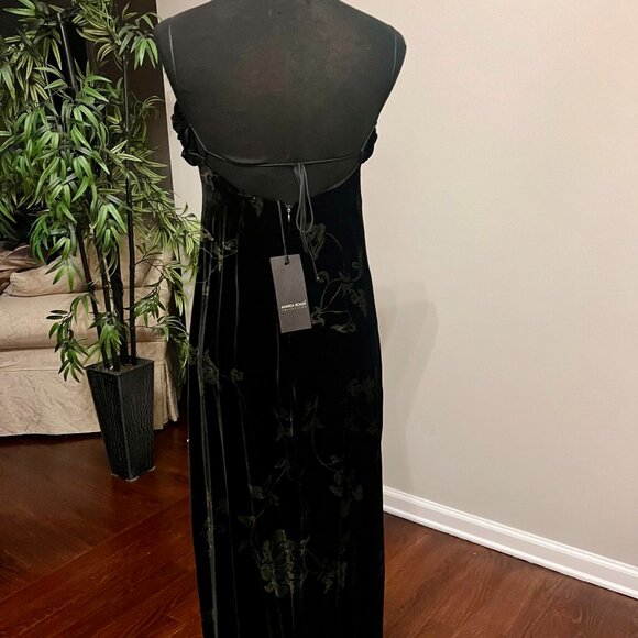 NWT Gorgeous Italian Dress Vintage Andrea Rosati Black Velvet & Silk opened back - Picture 3 of 15